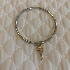 Michael Kors Silver Bangle with Gold Key Charm